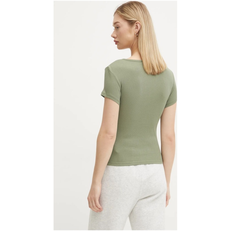 TOMMY JEANS Slim button rib c-neck ss